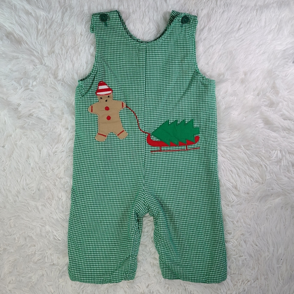 Funtasia Too Baby Green Reversible Gingerbread Man / Zebra Onsie Size 12M